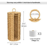 Woven Toilet Paper Holder, Standing, Toilet Paper Storage, Toilet Paper Holder for Bathroom, Waterproof, Natural