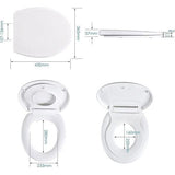 2-in-1 wc-bril voor het gezin, met magnetisch kinderzitje, softclosemechanisme en quick-release-functie, ovaal O-vormig gezin, toiletdeksel voor volwassenen en kinderen