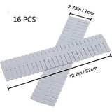 16 verstelbare lade-indelingen, lade-indelingen, bureau, keukenplank, commode, make-up shop, ondergoed, sokken (grijs)