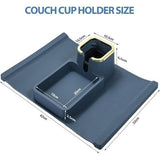 Sofatablet, bank, drankhouder & sofa, dienblad, siliconen, antislip, met bekerhouder, antislip basis, bekerhouder, bank, armleuning (blauw)