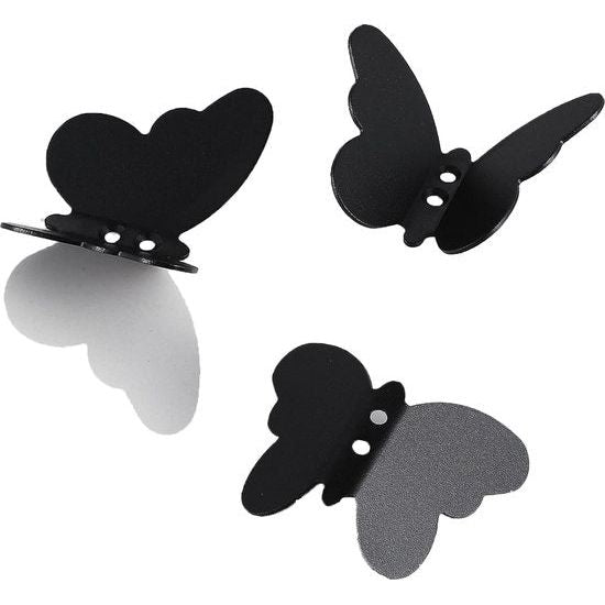 2 stuks zwarte jashaken, roestvrij stalen metalen kledinghaken, vlinderkleerhaken, vlinder-opberghaken, geschikt voor slaapkamer, badkamer en andere plaatsen