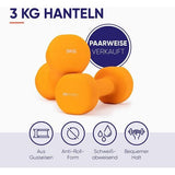 Dumbbellset met A3 poster - set van 2 neopreen dumbbells - gietijzeren fitnessgewichten - zweetbestendige dumbbellset voor dames en heren