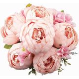 Pack van kunstmatige pioen boeket, 19 inch zijden grote pioen bloemen met knoppen voor bruiloft thuiskantoor hotel decoratie, doe-het-zelf bloemstukken (lente roze)