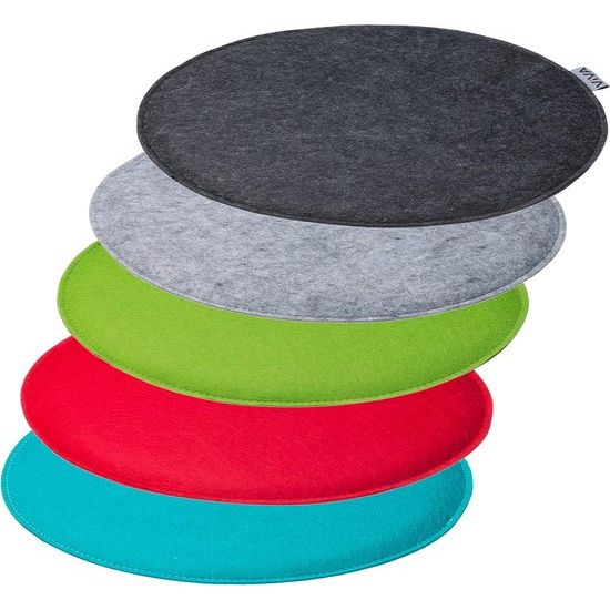 Zitkussen, vilt, rond, stoelkussen, zitkussen, gewatteerd, 35 cm, 6-delige voordeelverpakking, lichtgrijs Zitkussen, vilt, rond, stoelkussen, zitkussen, gewatteerd, 35 cm, 6-delige voordeelverpakking, lichtgrijs