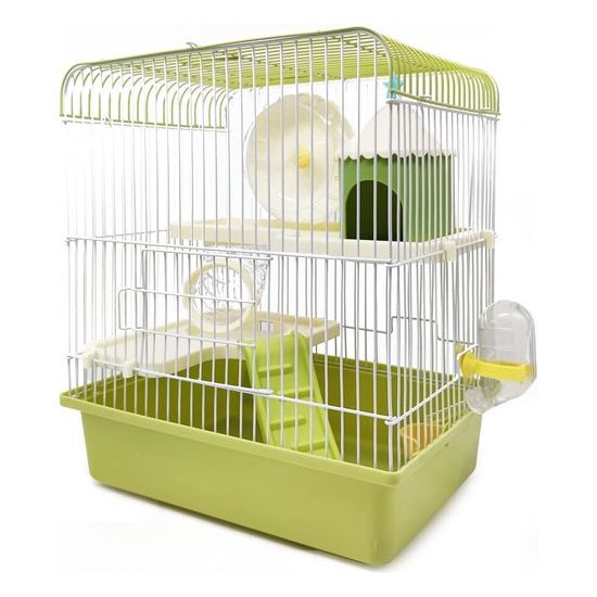 Hamsterkooi Minihuis Hamsterchalet met voerbak Drinkwieltunnel, willekeurige kleur