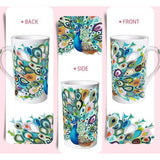 Keramische koffiemok, drinkbeker, gepersonaliseerde pauw koffiemokken met handvat, beste vriendin
