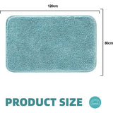 Vloerkleed, 80 x 120 cm Fluffy Microfiber Wasbare Badmat Badmat Antislip Badkamertapijt voor Badkamer Woonkamer (Turquoise)