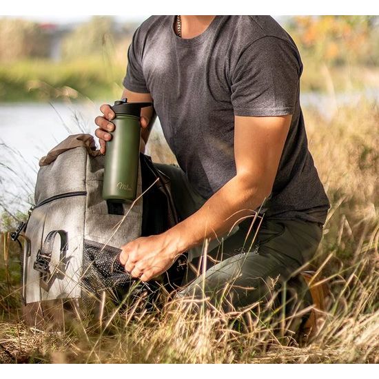 Roestvrijstalen drinkfles, 500 ml, 750 ml, 1000 ml, thermosfles met rietje, geïsoleerde waterfles, lekvrije thermosfles, dubbelwandig, geschikt voor koolzuurhoudende dranken