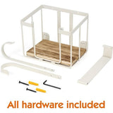 Strijkplankhouder Strijkplank Wandmontage met grote opbergmand - Strijkijzer en strijkplankhouder voor wasruimte - Houdt strijkijzer, plank, spuitfles vast