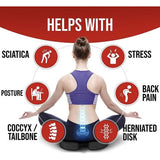 Stoelkussen, Zitkussen voor Bureaustoel, Rugkussen voor Stoel, Steunkussen voor de Rug, Autostoelkussen, Rugsteun, Traagschuim Zitkussen Wasbare Hoes