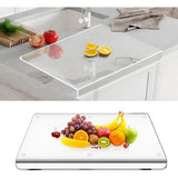 Acryl snijplank, doorzichtige snijplank voor toonbank, 43 x 33 cm, acryl snijplanken met aanslagrand, voor het aanrecht, cadeau, keukengerei, keukengadgets