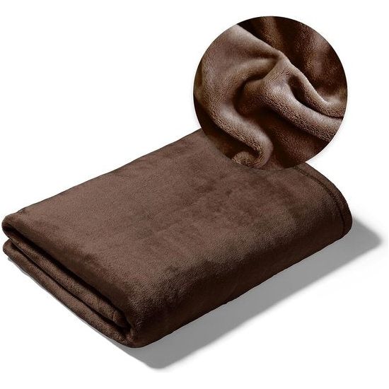 Deken voor bank, bed, knuffeldeken, zachte en warme bankovertrek, XL deken, sprei, pluizige fleecedeken, 150 x 200 cm, deken, dikke bankdeken, woondeken (donkerbruin)
