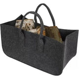 Pak van 2 vilten tassen, shopper, groot, vilten tas met handvat, vilten mand, groot, vilten tas, dames, brandhouttas, vilt, opvouwbaar, brandhoutmand, vilthouten mand voor hout, kranten, brandhout