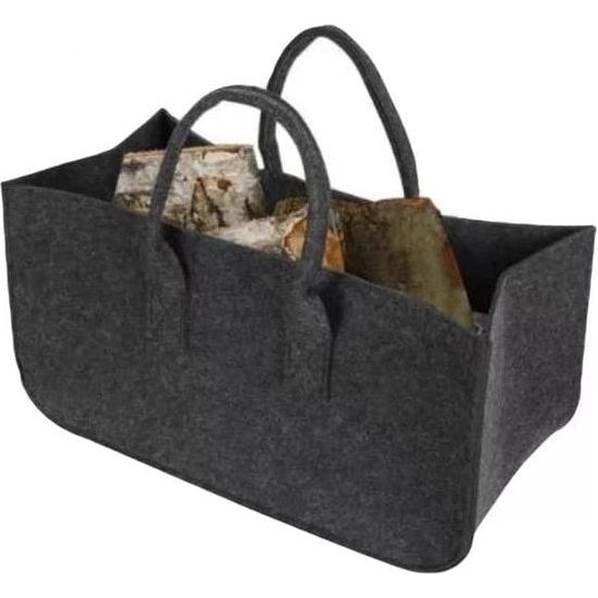 Pak van 2 vilten tassen, shopper, groot, vilten tas met handvat, vilten mand, groot, vilten tas, dames, brandhouttas, vilt, opvouwbaar, brandhoutmand, vilthouten mand voor hout, kranten, brandhout