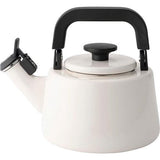 Moderno Cremoso Theeketel, 2,1 l waterkoker met pijp, crèmekleurige email ketel, inductie gas fluitketel