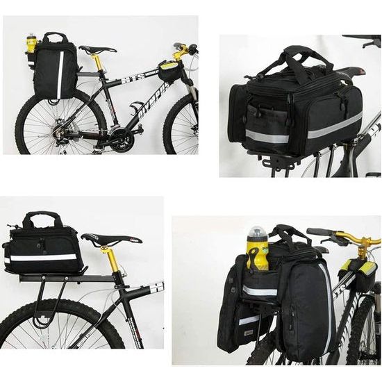 Fietstas voor bagagedrager, 2-in-1 waterdichte fietstas, bagagedragertas achter, voor fietszitting, outdoor, fiets, mand, schoudertas, handtas