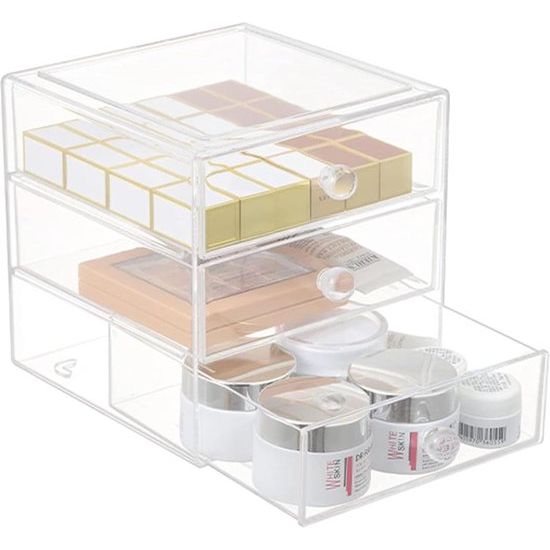 Make-up organizer,17 cm x 17 cm x 17,3 cm,transparant