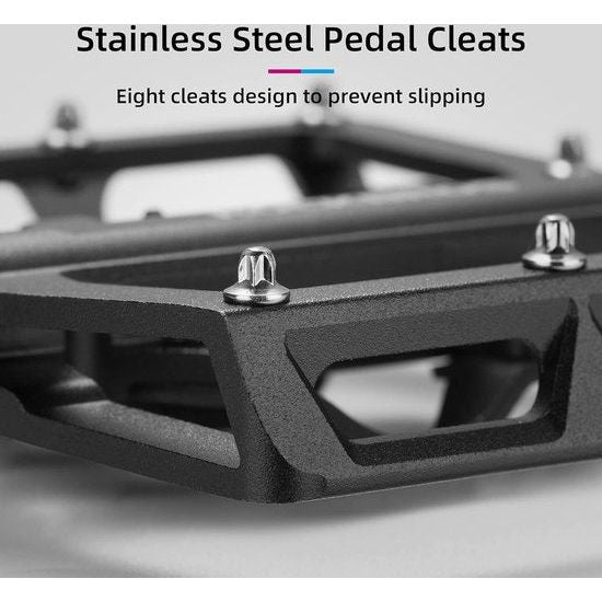 Fietspedalen, aluminium, antislip, 2-in-1 SPD-pedalen/platform, pedalen voor MTB, racefiets, stadsfiets, zwart