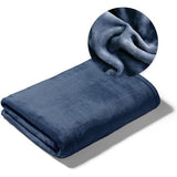 Deken voor bank, bed, knuffeldeken, zachte en warme bankovertrek, deken, sprei, wollig, 150 x 200 cm, dikke bankdeken, woondeken (marine)