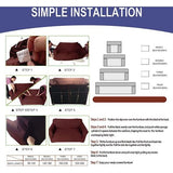 Sofa Cover 4 Seater Elastic Stretch Spandex Sofa Throws Sofa Hoes Antislip Wasbare Sofa Protector Bank Cover voor Sofa met armleuningen, Leaf Style