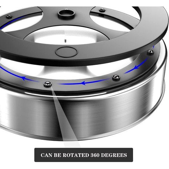 Keukenorganizer, draaiplateau, organizer, 360 graden roterende voorraaddoos voor levensmiddelen, kruidenhouder van roestvrij staal, zilver, 20 cm