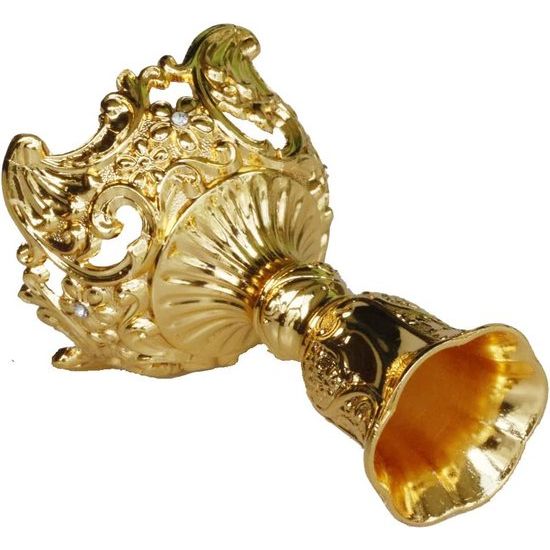 Luxe gegraveerde gouden kandelaars Set van 2 premium gouden kandelaars (goud)