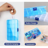 Opbergdoos met compartimenten, doorzichtige sorteerdozen, plastic opbergdoos, sieradendoos, verstelbare assortimentsdoos voor sieradenorganizer, pareloorbellen, 15 raster x 6 stuks