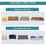 Bankhoes, stretch, elastische bankovertrek met armleuning, 4-zits, grijsblauw, elastaan, antislip, bankovertrek met anti-slip schuim en 1 kussensloop, wasbare bankovertrek voor huisdieren