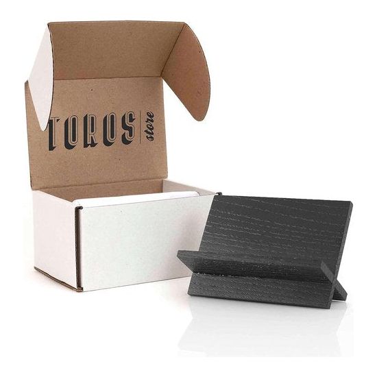 Kaarthouder voor bureau - Zwarte houten kleine kaarthouder, professionele bureau-visitekaartjesstandaard, houten naamkaarthouder, kantoor, opslag van visitekaartjeshouders