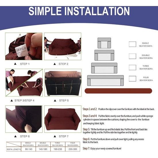 Bankhoes 3-zits - Bank Sofa Cover - Elastic Stretch Spandex Hoes - Antislip Wasbare Protector en Cover met armleuningen - Grijs