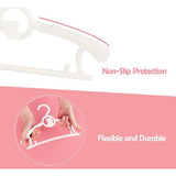 20 stuks groeiende kinderkleerhangers, ruimtebesparend, met stapelbare berenhaken, antislip, hangers voor baby ' s en peuters, Wit