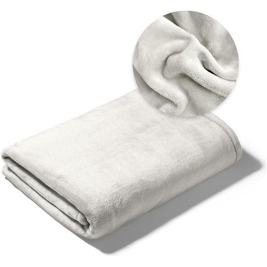 Deken voor bank, bed, knuffeldeken, zachte en warme bankovertrek, XL deken, sprei, pluizige fleecedeken, 150 x 200 cm, deken, dikke bankdeken, woondeken, wit-grijs