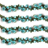 bloemenslinger, kunstbloemen, zijden bloemen, rozenslinger, hangende wijnstok voor thuis, muur, bruiloft, boog, arrangement, decoratie (2 stuks, blauw)