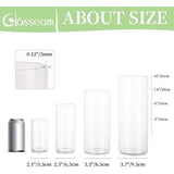 Decoratieve vaas, glazen cilinder, tafeldecoratie, 3 stuks/set, bloemenvaas, moderne glazen vaas, rond, glazen cilinder, bloemenvaas, tulpenvaas