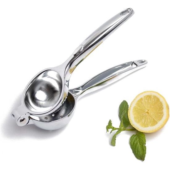 Citruspers Lemon Squeezer, gemaakt van roestvrij staal, met een grote handpers en citruspers, verkrijgbaar in zilver. Proost op de Cheers Club!