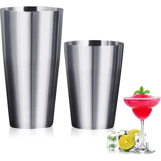 Cocktail Shaker Stainless Steel Cocktail Shaker Bar Set Boston Shaker Set Cocktail Measuring Cup 700 ml + 500 ml Capacity Shaker Cup Cocktail Set for Beginners Professional Bartender Bar