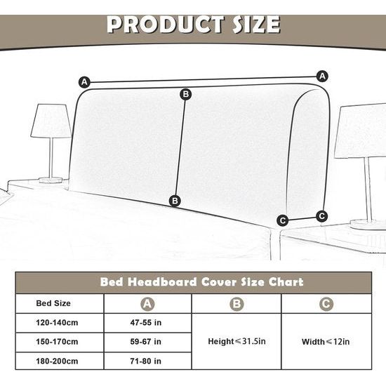 Hoes voor het hoofdbord van het bed, rekbaar, wasbaar, verdikt, spandex, all-inclusive stofdicht, hoofdbordhoes voor tweepersoonsbed, eenpersoonsbed, bed, hoofdbordbekleding (120-140 cm, rood)