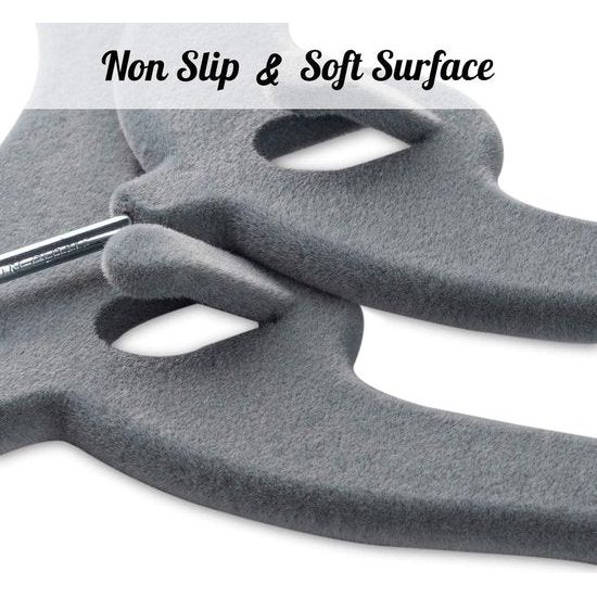 30 stuks kinderkleerhangers kinderkleerhangers fluweel met haken, babykleerhangers met fluwelen bekleding voor kledingkast, kledingkast, kleding, grijs