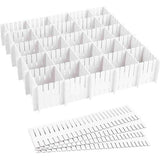 Ladeverdelers, lade-verdelers, ladeverdelers, verstelbare lade-organizer, witte scheidingswanden, lade-inzet voor ondergoed, sokken, cosmetica, slaapkamer, kantoor, doe-het-zelf, 37 cm, 16 stuks