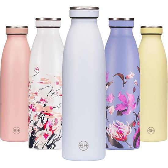 Drinkfles van roestvrij staal, 750 ml, blauwe mist, herbruikbare vacuüm metalen thermosfles, lekvrije geïsoleerde thermosfles, BPA-vrije thermosfles voor sport, kantoor