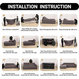 Bankhoes, hoekbank, L-vorm, links, rechts, stretch, 2-delige set met 2 kussenslopen, afneembaar, universeel, elastische bankovertrek, L-vormig (3-zits + 4 zits, aquamarijn)