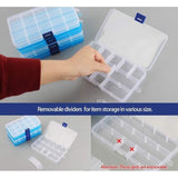 Opbergdoos met compartimenten, doorzichtige sorteerdozen, plastic opbergdoos, sieradendoos, verstelbare assortimentsdoos voor sieradenorganizer, pareloorbellen, 15 raster x 6 stuks