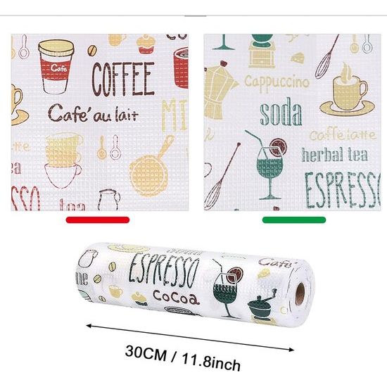 Schuifladenmatten voor keuken, 30 x 500 cm, antislip, met schuifladen, op maat te snijden, antislipmat, waterdicht, koelkastmat voor planken, kasten, laden, koelkasten, thuis, kantoor, rood, blauw