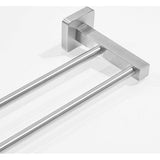 Handdoekhouder met vierkante basis van roestvrij staal 60 cm badkamer- / keukenaccessoires geborsteld nikkel