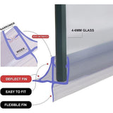Afdichtingstape voor douchewanden, badkuipen, douchedeuren, 870 mm lang, uniek design, voor 4-6 mm dik glas met een opening tot 11 mm