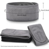 4 stuks cosmetische haarbanden, spa hoofdband, badstof haarbanden voor make-up, sport, yoga, verstelbare haarbeschermingsband met klittenbandsluiting (zwart + grijs)