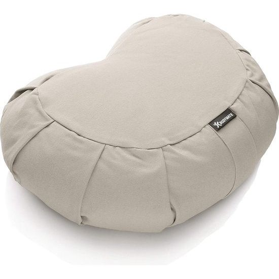 Halve maan yogakussen, 42 cm lang, 30 cm breed en 15 cm hoog, met vulling van boekweit-spelt, machinewasbare overtrek van 100% extra dik katoen, meditatiekussen, zitkussen