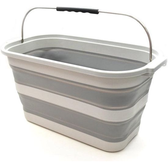 23,8 liter, inklapbaar, rechthoekig, praktische mand/emmer (grijs, middel)