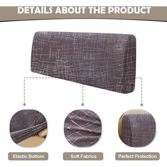 Hoes voor het hoofdbord van het bed, rekbaar, wasbaar, verdikt, spandex, all-inclusive stofdicht, hoofdbordhoes voor tweepersoonsbed, eenpersoonsbed, bed, hoofdbordbekleding (180-200 cm, bruine lijnen)