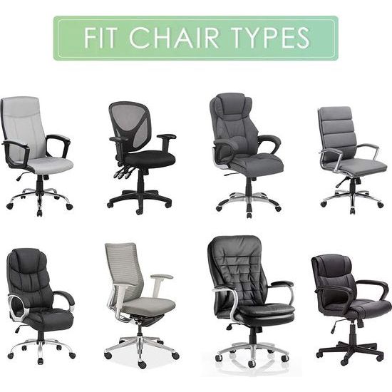 Bureaustoelhoes, bureaustoelhoes, stoelhoezen, draaistoel, overtrek, moderne stoelovertrek, fauteuilhoes, elastisch, wasbaar, set voor bureaustoel, computer, bureaustoel (geen stoel) (grijs, M)